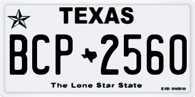 TX license plate BCP2560