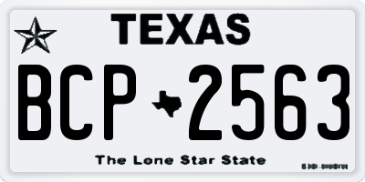 TX license plate BCP2563
