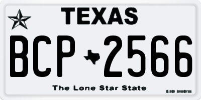 TX license plate BCP2566