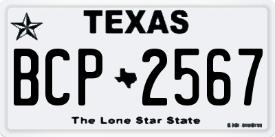 TX license plate BCP2567