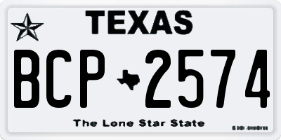 TX license plate BCP2574