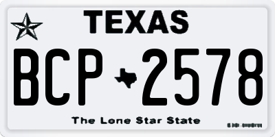 TX license plate BCP2578