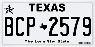TX license plate BCP2579