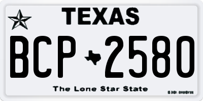 TX license plate BCP2580
