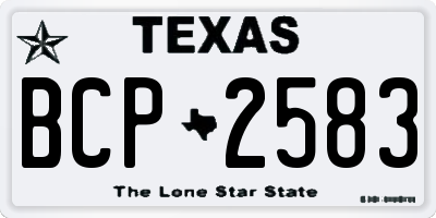 TX license plate BCP2583