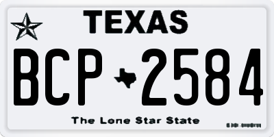 TX license plate BCP2584