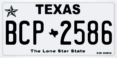 TX license plate BCP2586