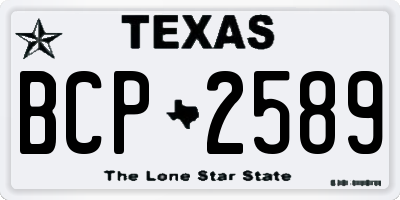 TX license plate BCP2589