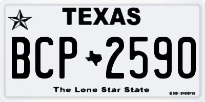 TX license plate BCP2590