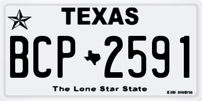 TX license plate BCP2591