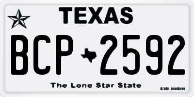 TX license plate BCP2592