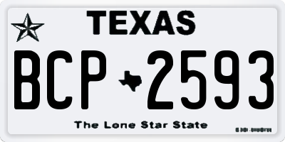 TX license plate BCP2593