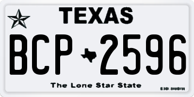 TX license plate BCP2596
