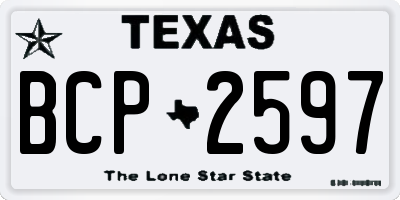 TX license plate BCP2597