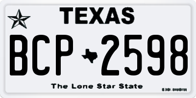TX license plate BCP2598