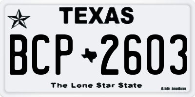TX license plate BCP2603