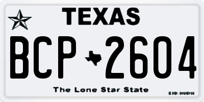TX license plate BCP2604