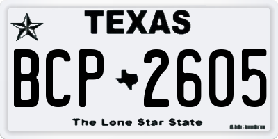 TX license plate BCP2605