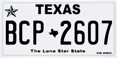 TX license plate BCP2607