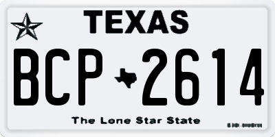 TX license plate BCP2614