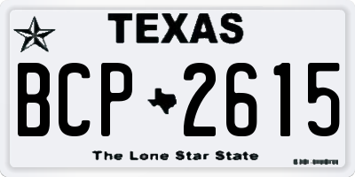 TX license plate BCP2615