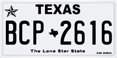 TX license plate BCP2616