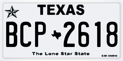 TX license plate BCP2618