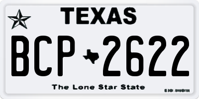 TX license plate BCP2622