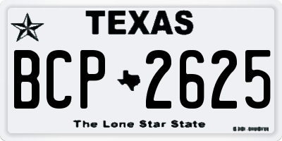 TX license plate BCP2625