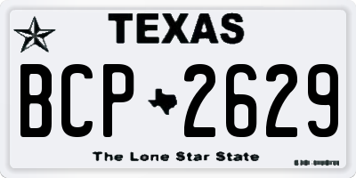 TX license plate BCP2629