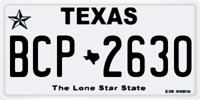 TX license plate BCP2630