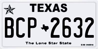TX license plate BCP2632