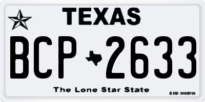 TX license plate BCP2633