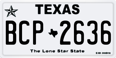 TX license plate BCP2636