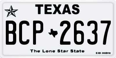 TX license plate BCP2637
