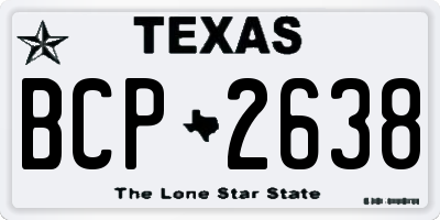 TX license plate BCP2638