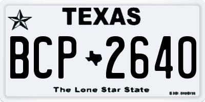 TX license plate BCP2640