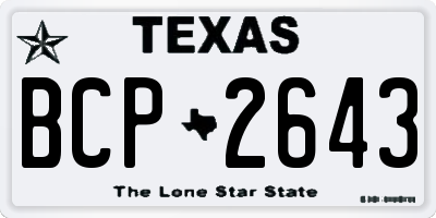 TX license plate BCP2643