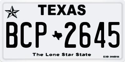 TX license plate BCP2645