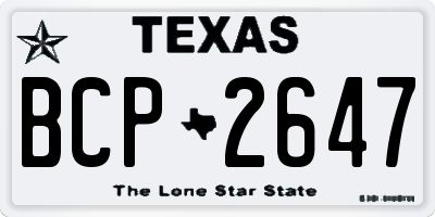 TX license plate BCP2647