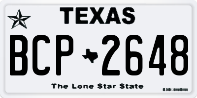 TX license plate BCP2648