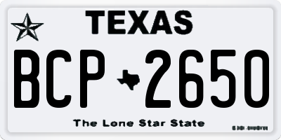TX license plate BCP2650