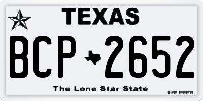 TX license plate BCP2652