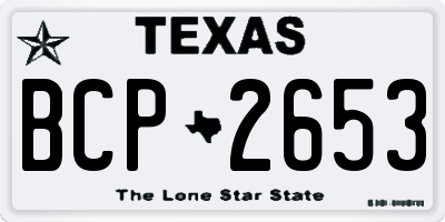 TX license plate BCP2653