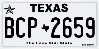 TX license plate BCP2659