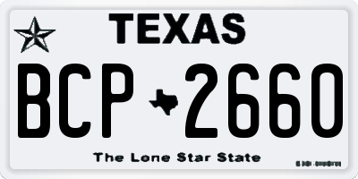 TX license plate BCP2660