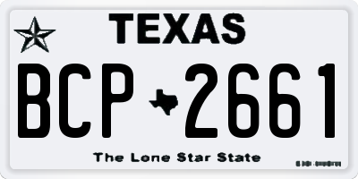 TX license plate BCP2661