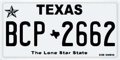 TX license plate BCP2662