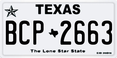 TX license plate BCP2663