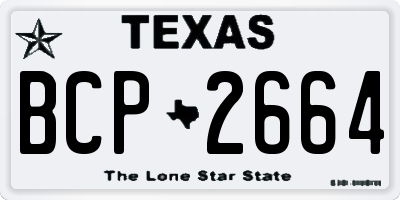 TX license plate BCP2664